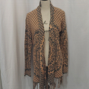 RIPCURL Waterfall Boho Long Sleeve Knit Draped Cardigan Shawl